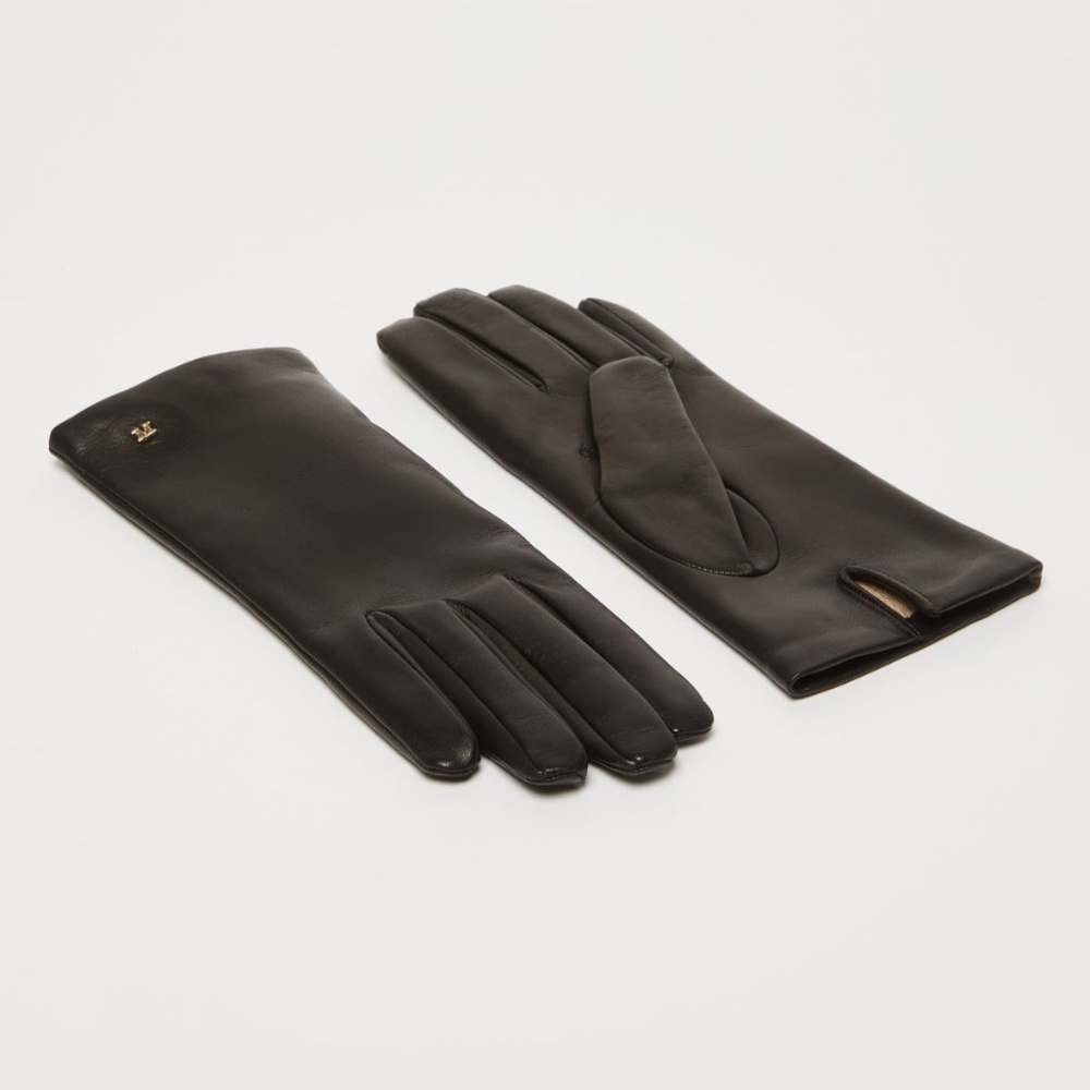 Max Mara Black Spalato Gloves Black Size 7